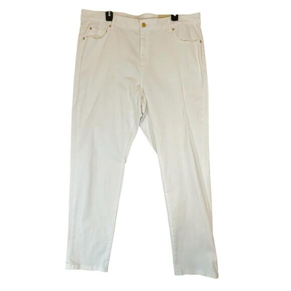 Michael Kors Selma Skinny Jeans Women Plus Sz 18W White Minimalist Comfy Casual - Picture 2 of 15